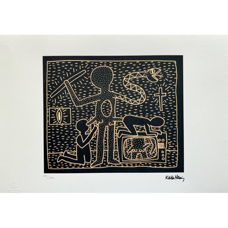 Keith Haring Lithograph Offset 199 Ex. Numbered 29.7 x 42 cm Signature Certificate