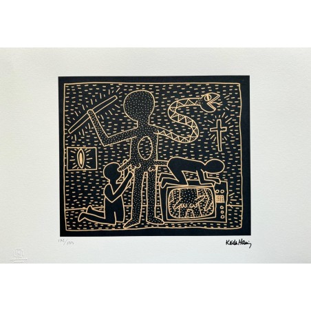 Keith Haring Lithograph Offset 199 Ex. Numbered 29.7 x 42 cm Signature Certificate