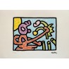 Keith Haring Lithograph Offset 199 Ex. Numbered 29.7 x 42 cm Signature Certificate