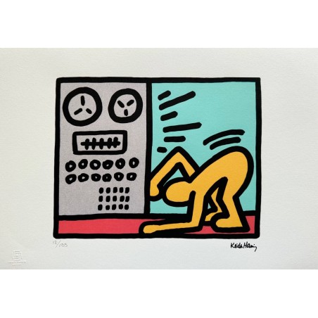 Keith Haring Lithograph Offset 199 Ex. Numbered 29.7 x 42 cm Signature Certificate