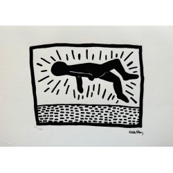 Keith Haring Lithograph Offset 199 Ex. Numbered 29.7 x 42 cm Signature Certificate