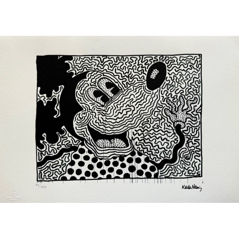 Keith Haring Lithograph Offset 199 Ex. Numbered 29.7 x 42 cm Signature Certificate