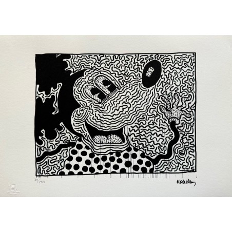 Keith Haring Lithograph Offset 199 Ex. Numbered 29.7 x 42 cm Signature Certificate