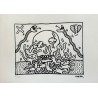 Keith Haring Lithograph Offset 199 Ex. Numbered 29.7 x 42 cm Signature Certificate