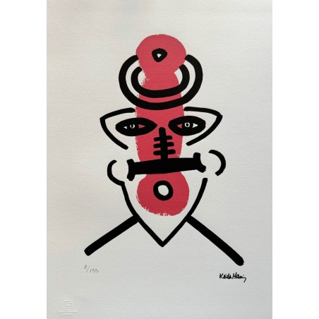 Keith Haring Lithograph Offset 199 Ex. Numbered 29.7 x 42 cm Signature Certificate