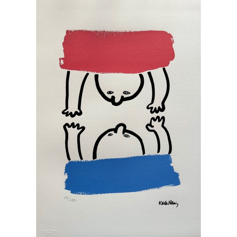 Keith Haring Lithograph Offset 199 Ex. Numbered 29.7 x 42 cm Signature Certificate