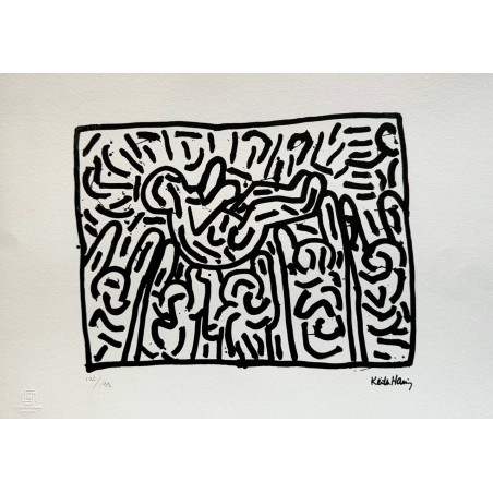 Keith Haring Lithograph Offset 199 Ex. Numbered 29.7 x 42 cm Signature Certificate