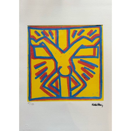 Keith Haring Lithograph Offset 199 Ex. Numbered 29.7 x 42 cm Signature Certificate