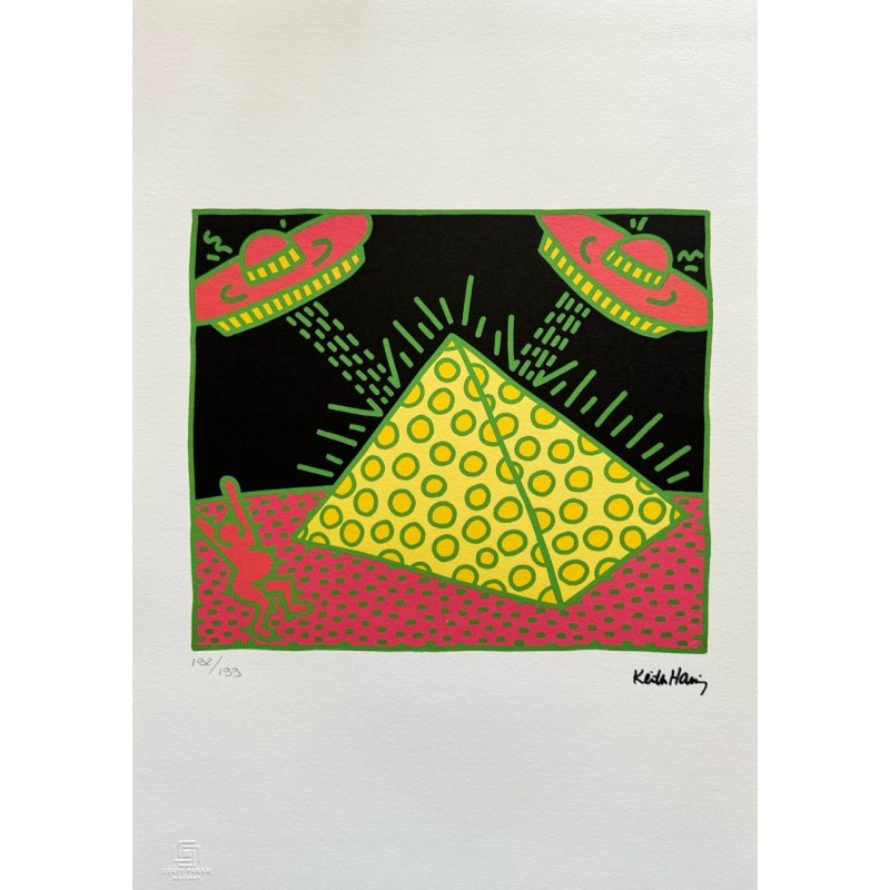 Keith Haring Lithograph Offset 199 Ex. Numbered 29.7 x 42 cm Signature Certificate