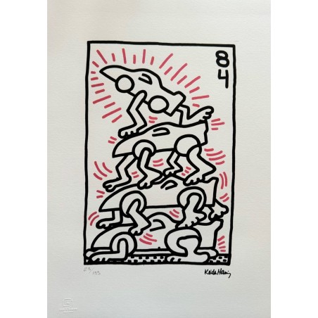 Keith Haring Lithograph Offset 199 Ex. Numbered 29.7 x 42 cm Signature Certificate