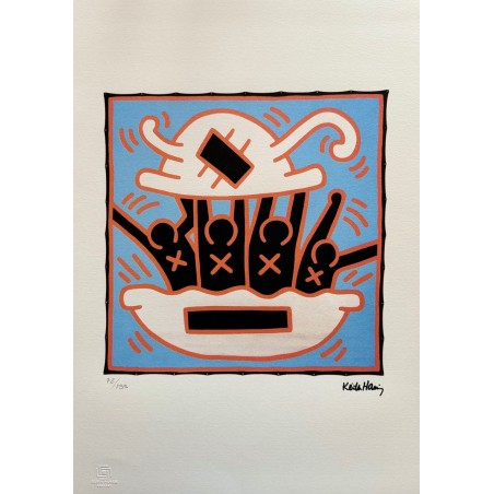 Keith Haring Lithograph Offset 199 Ex. Numbered 29.7 x 42 cm Signature Certificate