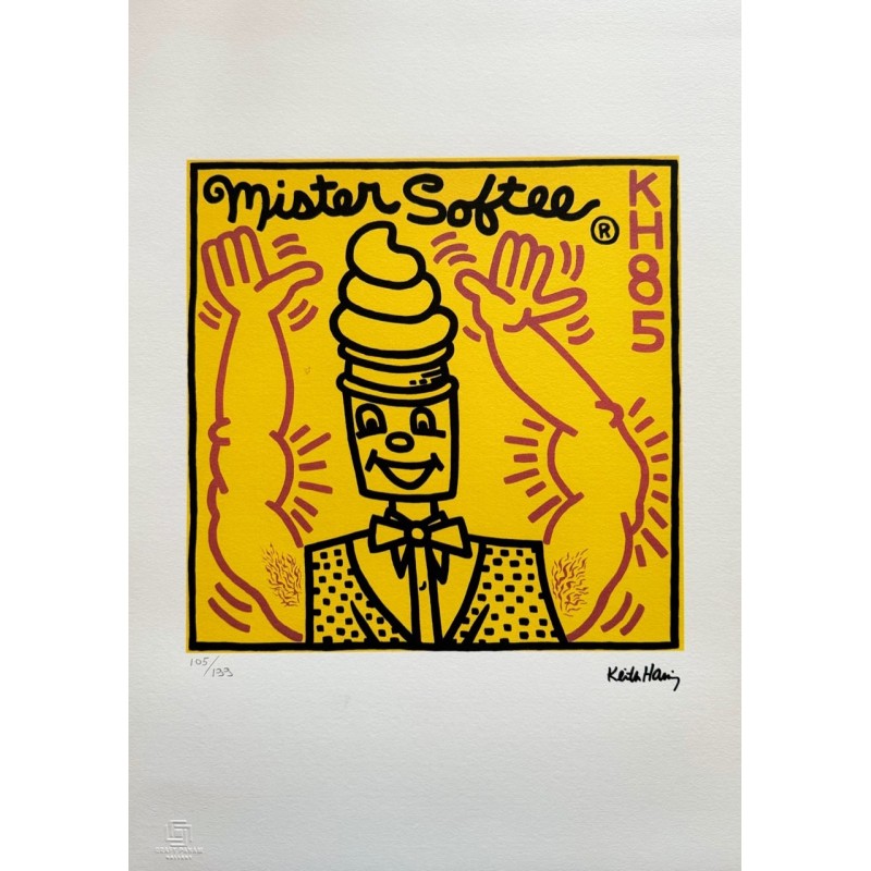 Keith Haring Lithograph Offset 199 Ex. Numbered 29.7 x 42 cm Signature Certificate