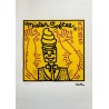 Keith Haring Lithograph Offset 199 Ex. Numbered 29.7 x 42 cm Signature Certificate