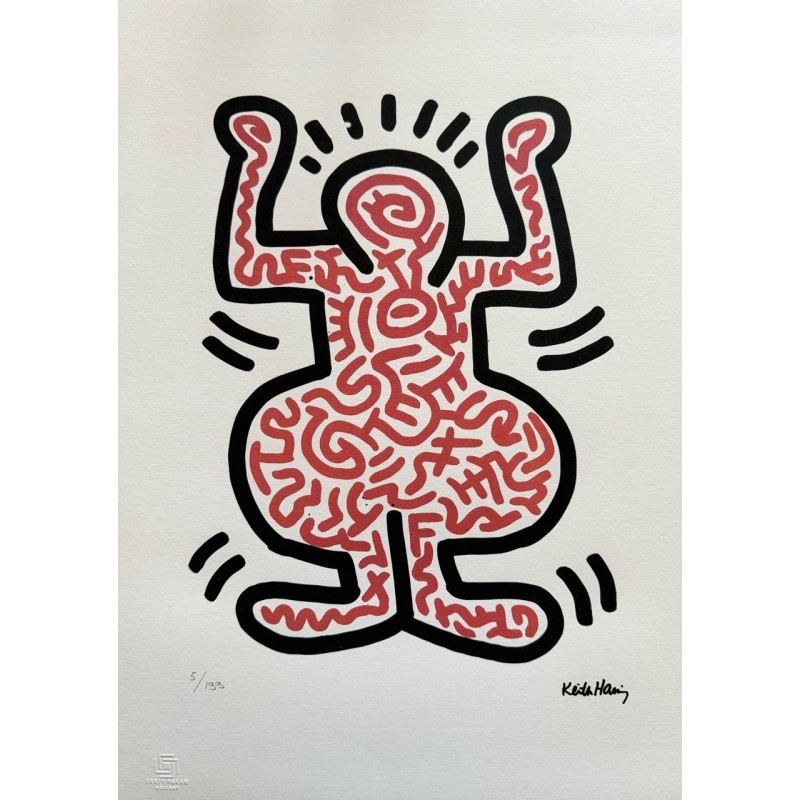 Keith Haring Lithograph Offset 199 Ex. Numbered 29.7 x 42 cm Signature Certificate