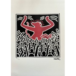 Keith Haring Lithograph Offset 199 Ex. Numbered 29.7 x 42 cm Signature Certificate