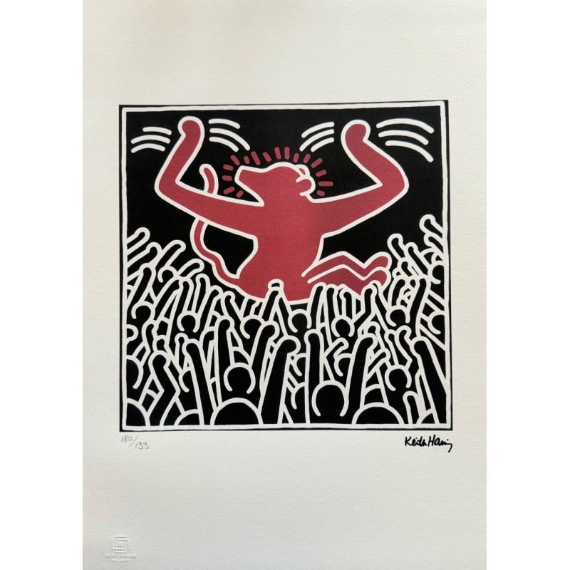 Keith Haring Lithograph Offset 199 Ex. Numbered 29.7 x 42 cm Signature Certificate