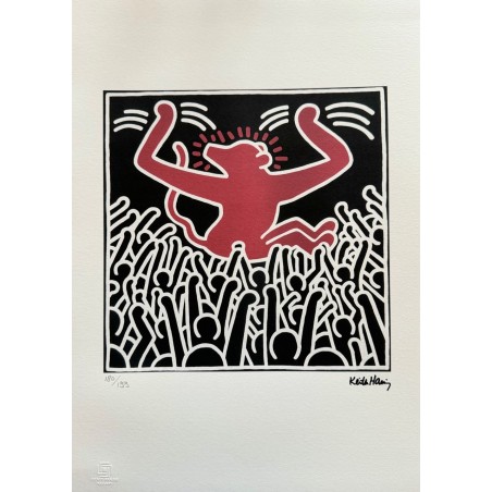 Keith Haring Lithograph Offset 199 Ex. Numbered 29.7 x 42 cm Signature Certificate