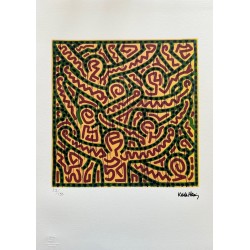 Keith Haring Lithograph Offset 199 Ex. Numbered 29.7 x 42 cm Signature Certificate