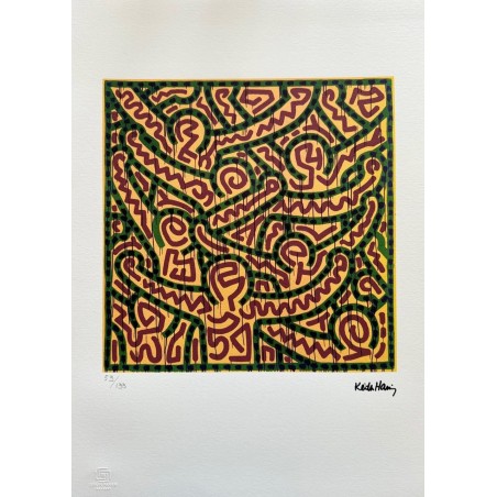 Keith Haring Lithograph Offset 199 Ex. Numbered 29.7 x 42 cm Signature Certificate