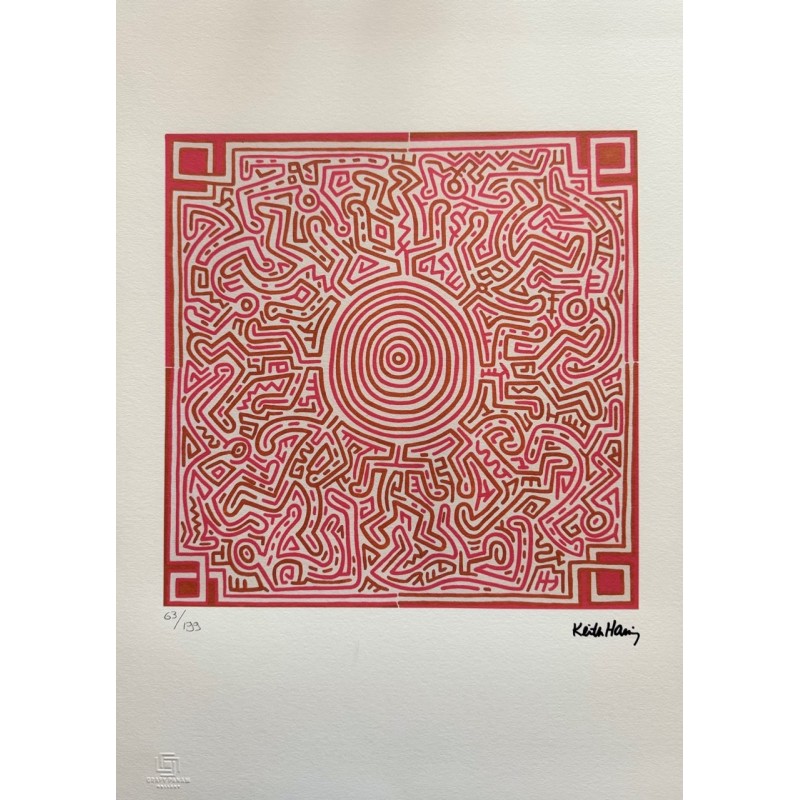 Keith Haring Lithograph Offset 199 Ex. Numbered 29.7 x 42 cm Signature Certificate