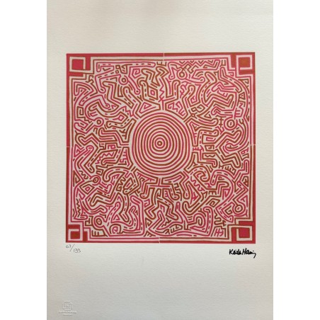 Keith Haring Lithograph Offset 199 Ex. Numbered 29.7 x 42 cm Signature Certificate