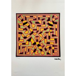 Keith Haring Lithograph Offset 199 Ex. Numbered 29.7 x 42 cm Signature Certificate