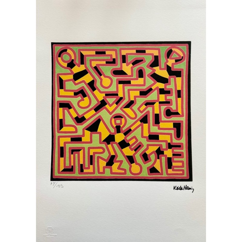 Keith Haring Lithograph Offset 199 Ex. Numbered 29.7 x 42 cm Signature Certificate