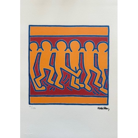 Keith Haring Lithograph Offset 199 Ex. Numbered 29.7 x 42 cm Signature Certificate