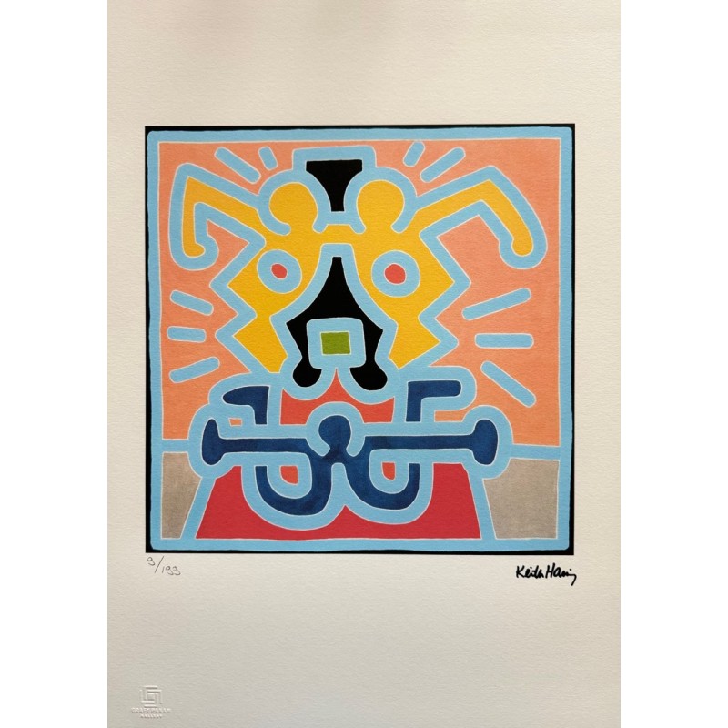 Keith Haring Lithograph Offset 199 Ex. Numbered 29.7 x 42 cm Signature Certificate