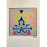 Keith Haring Lithograph Offset 199 Ex. Numbered 29.7 x 42 cm Signature Certificate