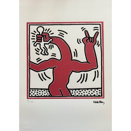 Keith Haring Lithograph Offset 199 Ex. Numbered 29.7 x 42 cm Signature Certificate