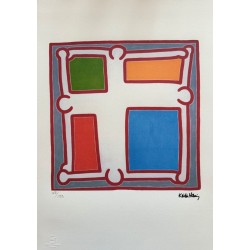 Keith Haring Lithograph Offset 199 Ex. Numbered 29.7 x 42 cm Signature Certificate