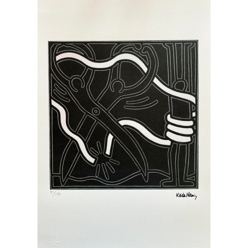 Keith Haring Lithograph Offset 199 Ex. Numbered 29.7 x 42 cm Signature Certificate