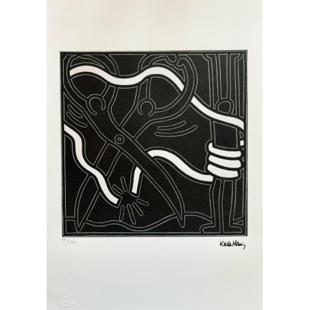 Keith Haring Lithograph Offset 199 Ex. Numbered 29.7 x 42 cm Signature Certificate