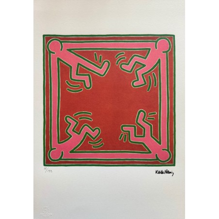 Keith Haring Lithograph Offset 199 Ex. Numbered 29.7 x 42 cm Signature Certificate