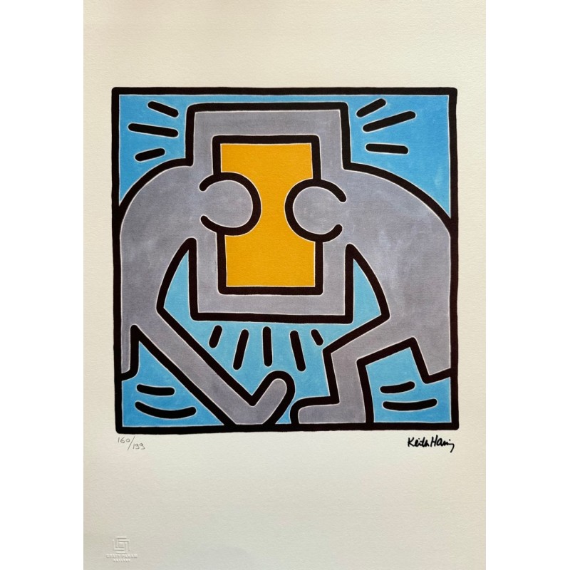 Keith Haring Lithograph Offset 199 Ex. Numbered 29.7 x 42 cm Signature Certificate