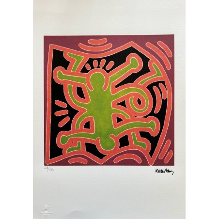 Keith Haring Lithograph Offset 199 Ex. Numbered 29.7 x 42 cm Signature Certificate