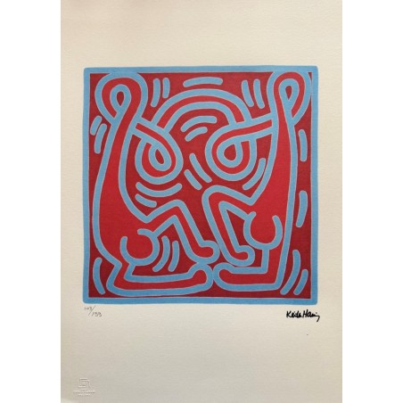 Keith Haring Lithograph Offset 199 Ex. Numbered 29.7 x 42 cm Signature Certificate