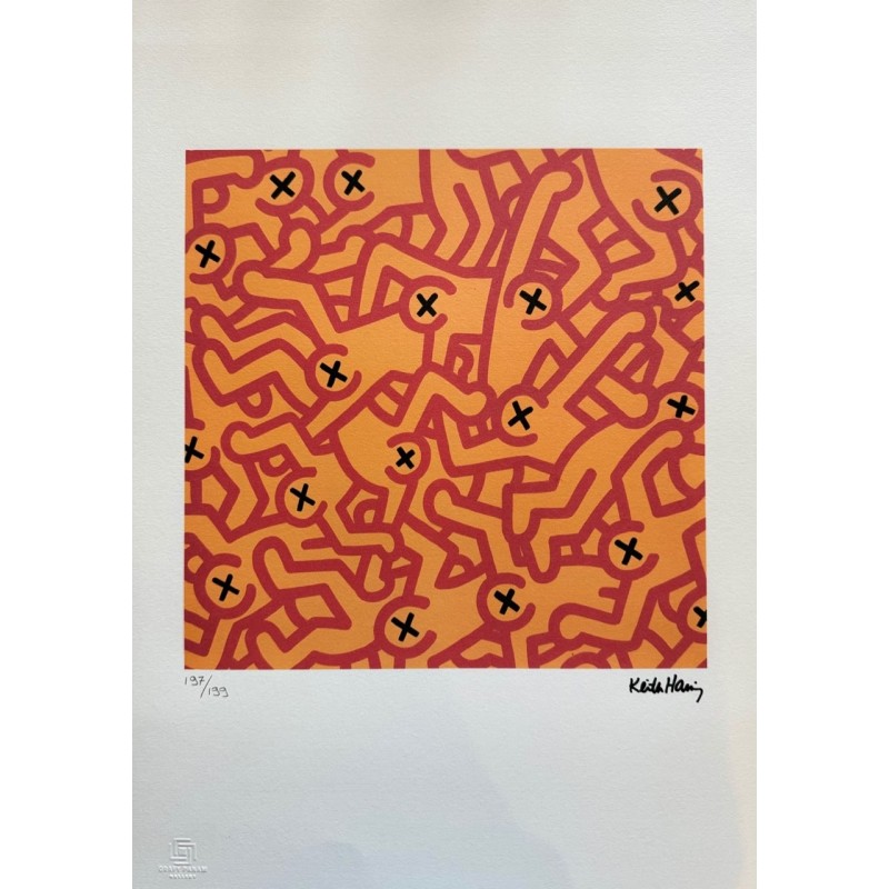 Keith Haring Lithograph Offset 199 Ex. Numbered 29.7 x 42 cm Signature Certificate