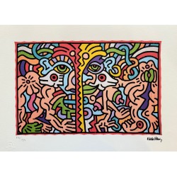 Keith Haring Lithograph Offset 199 Ex. Numbered 29.7 x 42 cm Signature Certificate