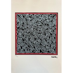 Keith Haring Lithograph Offset 199 Ex. Numbered 29.7 x 42 cm Signature Certificate