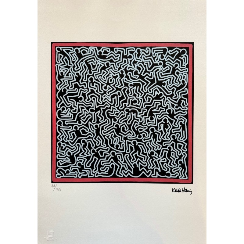 Keith Haring Lithograph Offset 199 Ex. Numbered 29.7 x 42 cm Signature Certificate