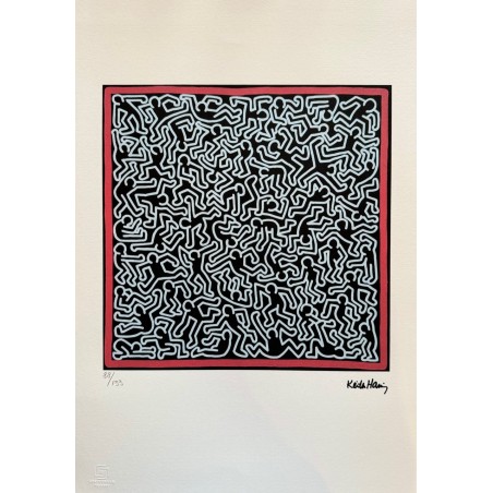 Keith Haring Lithograph Offset 199 Ex. Numbered 29.7 x 42 cm Signature Certificate