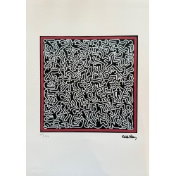 Keith Haring Lithograph Offset 199 Ex. Numbered 29.7 x 42 cm Signature Certificate