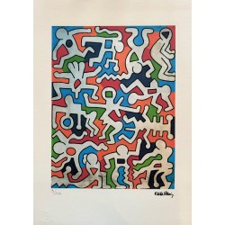 Keith Haring Lithograph Offset 199 Ex. Numbered 29.7 x 42 cm Signature Certificate