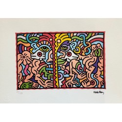 Keith Haring Lithograph Offset 199 Ex. Numbered 29.7 x 42 cm Signature Certificate