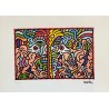 Keith Haring Lithograph Offset 199 Ex. Numbered 29.7 x 42 cm Signature Certificate