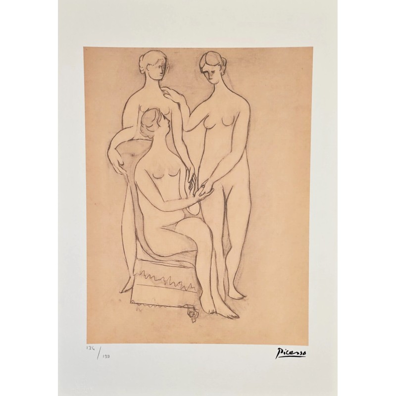 Pablo Picasso Lithograph Offset 199 Ex. Numbered 29.7 x 42 cm Signature Certificate