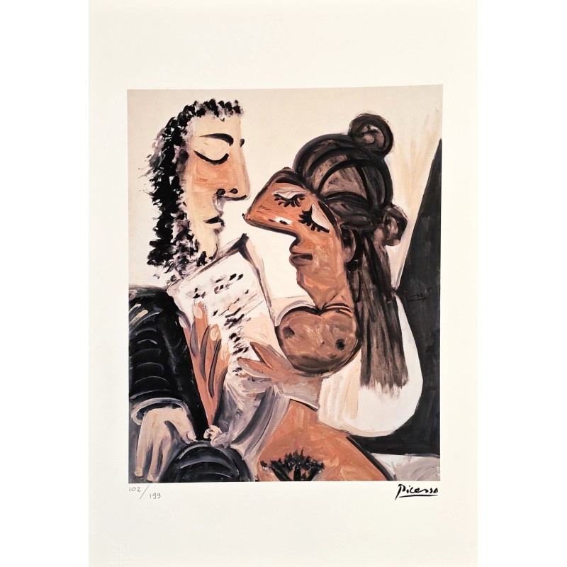 Pablo Picasso Lithograph Offset 199 Ex. Numbered 29.7 x 42 cm Signature Certificate