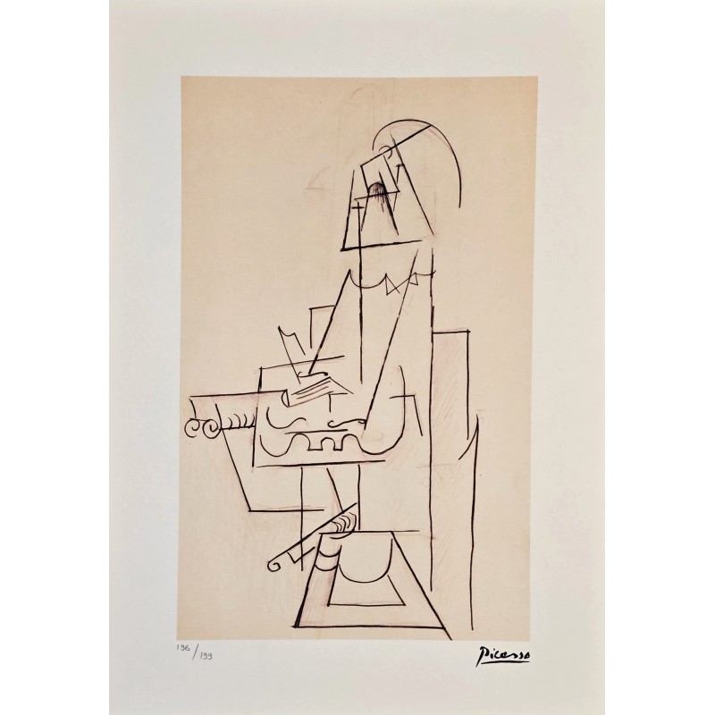 Pablo Picasso Lithograph Offset 199 Ex. Numbered 29.7 x 42 cm Signature Certificate